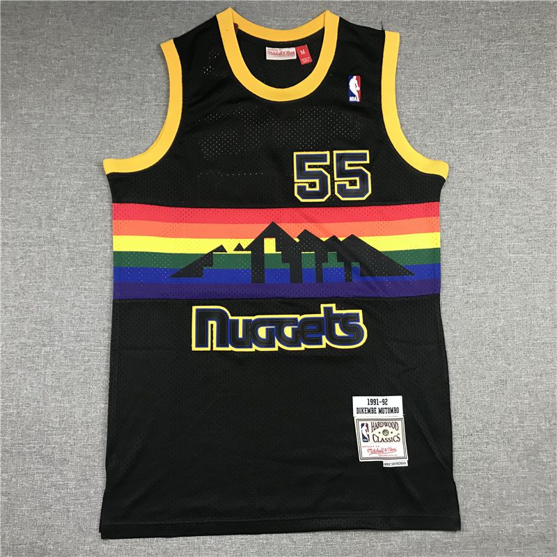 Men Denver Nuggets 55 Mutombo Black Best mesh 2021 NBA Jersey